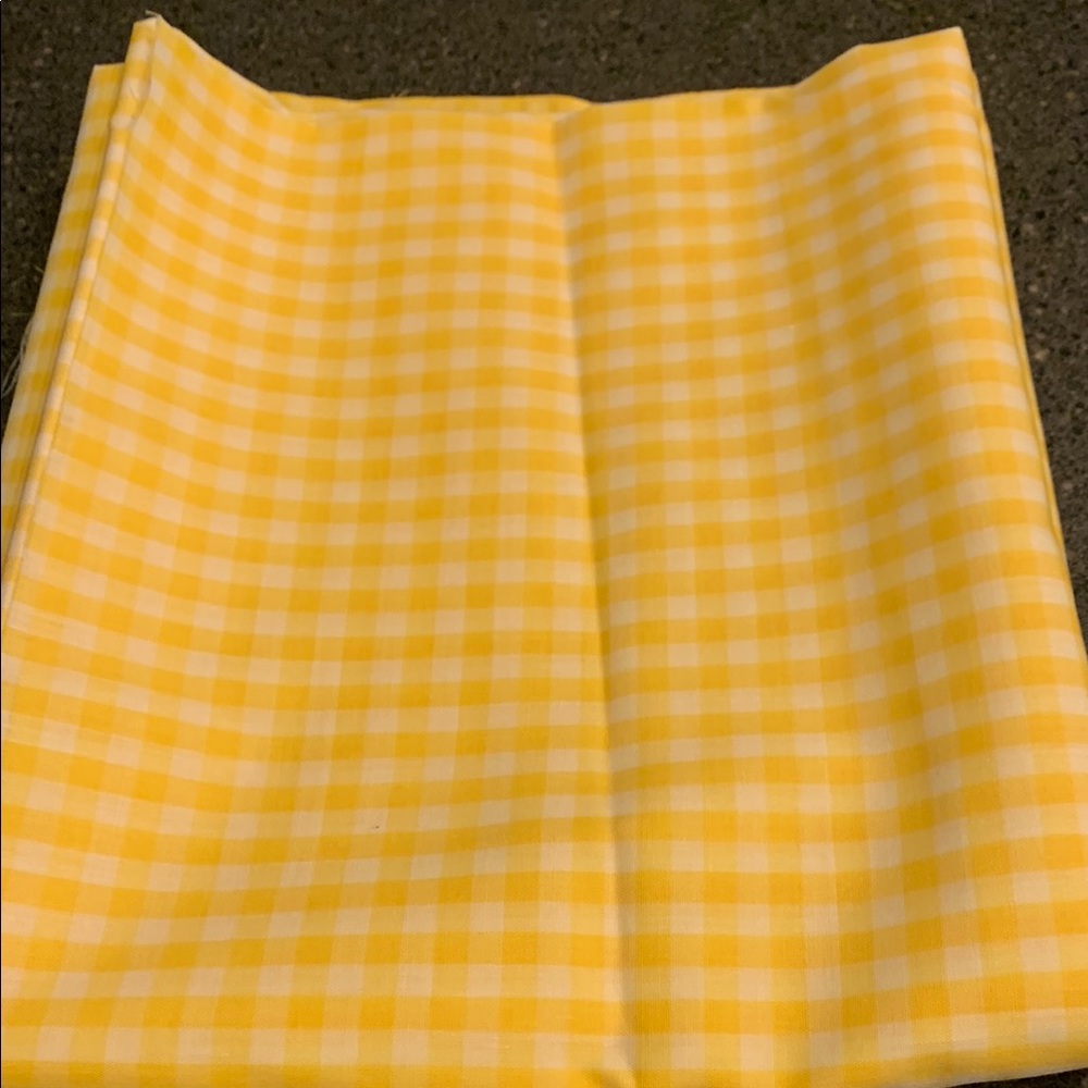 Yellow Gingham Fabric 1 yard